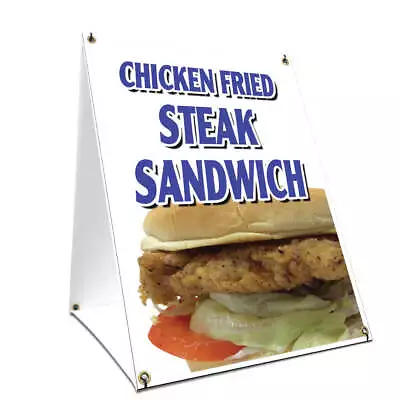 A-frame Sidewalk Chicken Fried Steak Sandwich Sign With Graphics On Each Side • $29.99