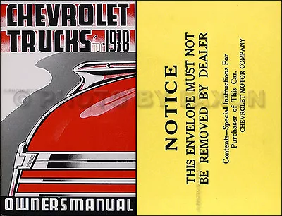 1938 Chevy Pickup And Truck Owner Manual With Envelope Also Some 1937 Chevrolet • $92.24