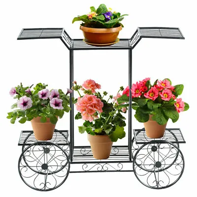 $55.49 • Buy 6-Tier Garden Cart Stand Flower Rack Display Decor Flower Pot Plant Holder