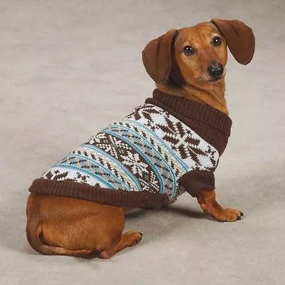 $12.99 • Buy Dog Cat Apparel Clothes Unisex Zack & Zoey Sweater Chocolate/Brown
