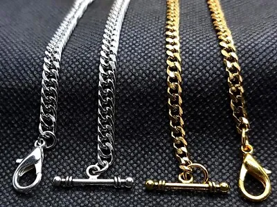 A Set Of Two Custom Made T-Bar End 12  Inches Long Pocket Watch Chains • $19.90