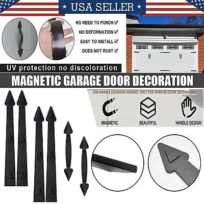 Decorative Garage Door Magnetic Handle Hinges Carriage Faux Handles Curb 6 Piece • $13.99