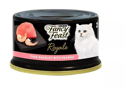 FANCY FEAST Adult Royale Tuna Banquet With Prawns Wet Cat Food 24x85g • $61.35