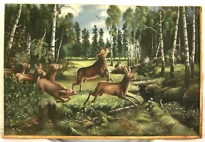 Rare Vintage Soviet Old Hand Oil Painting On Canvas Wooden Picture Hunting USSR • £197.94