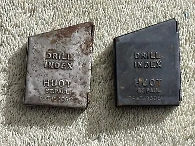 HUOT Index Drill Bit Metal Box Pat 1930617 Vintage Tool 2” Lot Of 2 Sets Micro • $54