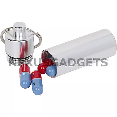 Monj Medicine Pillbox Keychain Pill Box Case Holder Drug Medication Bottle New • $7.99