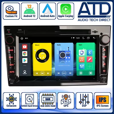Android CarPlay Vauxhall Astra Mk5 H Black Radio Auto GPS DAB Sat Nav Head Unit • £339.99