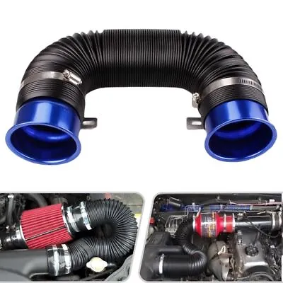 Universal 3'' Flexible Car Cold Air Intake Hose Filter Pipe Telescopic Tube Kit • $15.99