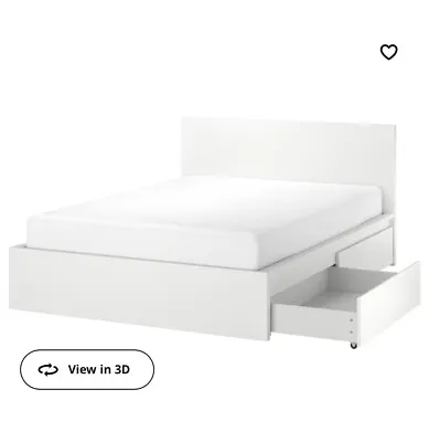 Ikea White Malm Bed Frame With Drawers • £200