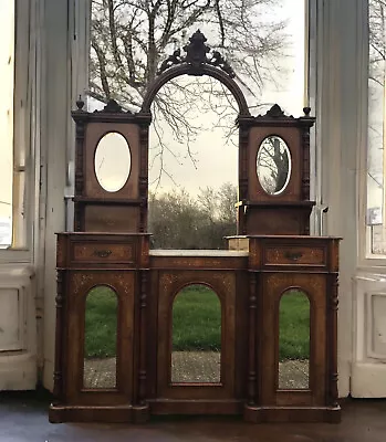 Antique Victorian Walnut Credenza Chiffonier Dresser Potential Sink Vanity Unit • £1695