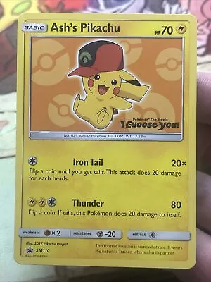 Ash's Pikachu SM110 - Black Star Promo Rare Pokemon Movie Card I Choose You NM • $14