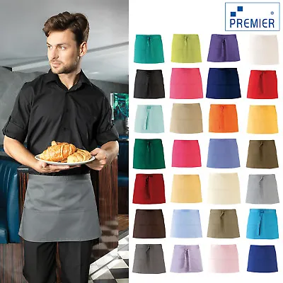 Premier Colours 3 Pocket Apron (PR155) - Cafe Pocket Restaurant Bar Aprons • £9.29