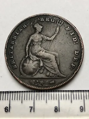 1854 Queen Victoria Large Copper Penny Pt (E421h) • £19