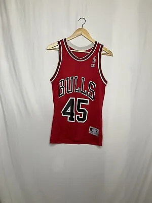 Vintage 90s MICHAEL JORDAN #45 Chicago Bulls Champion Jersey Size 36 XS/S • $35