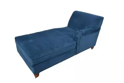 MADE.COM Orson RHF Chaise Longue In Blue Recycled Velvet (1582) • £399