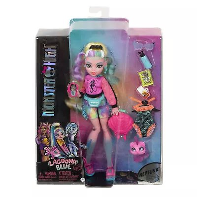 £29.99 • Buy Monster High Doll Lagoona Blue With Pet Piranha, Colorful Streaked Hair