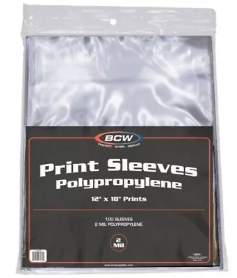 Pack Of 100 BCW 12 X 18 Print / Poster Archival Poly Sleeves Protectors Holders • $26.99