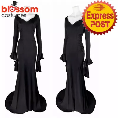 N1300 Morticia Miss Darkness The Addams Family Nevermore Goth Halloween Costume • $25.99