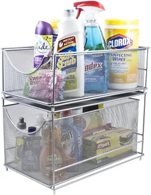 Sorbus Cabinet Organizer Set —Mesh Storage Organizer With Pull Out Drawers—Ideal • $28.49