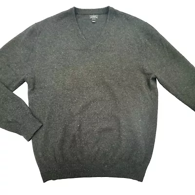 J. Crew Italian 100% Cashmere Mens M Gray Long Sleeve V-Neck Sweater Pullover • $29.99