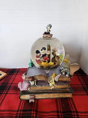 Disney 75th Anniversary Storybook Mickey Mouse Fiber Optics Musical Snow Globe • $50