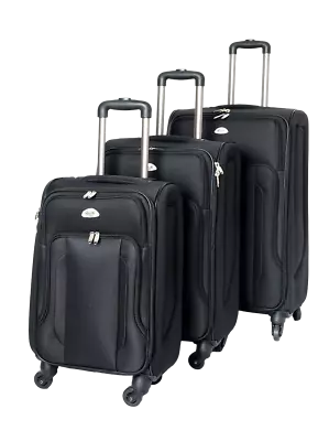 Suitcase Travel Bags Lightweight Suitcase 4 Wheel Trolley Bags Multi Pockets Bag • £31.99