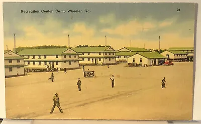 Postcard GA Macon Georgia Camp Wheeler Recreation Center US Army Posted 1944 • $3.97