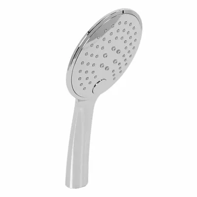 Polished Chrome Large Round Three 3 Push Setting Shower Head Bathroom Handset • £14.97