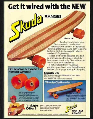 Advert Photo 9 Skuda Skateboard Advert 1970s • £8.99