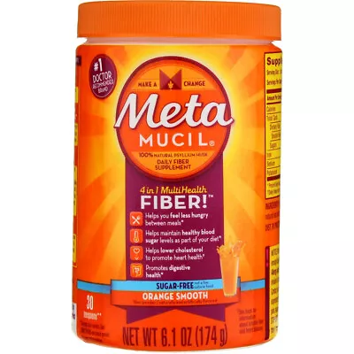 2 Pack Metamucil 4-in-1 MultiHealth Sugar-Free Fiber Supplement Powder Orang... • $30.15