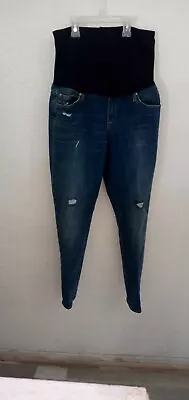 GAP 1969 Blue True Skinny Distressed Maternity Jeans Women's Size 30 #44 • $13