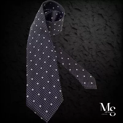 BEN SHERMAN Gray Houndstooth Baseball Ball Silk Tie W: 3.25  EX COND • $33.98