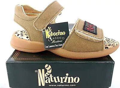 Naturino Light Brown Flat Twin Strap Girls Sandals Uk 8 - Eur 25 • £17.95