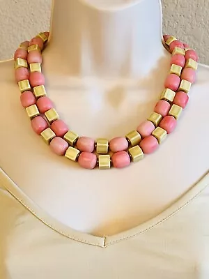 VTG Runway Necklace Lucite Large Beads Massive Statement Pink Lime Multi • $25.20