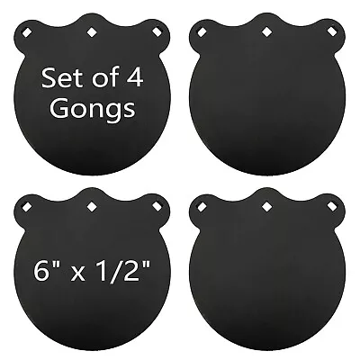 6  X 1/2  Thick Laser Cut Gong AR500 Steel Shooting Targets Plate Lot Of 4 • $40.99