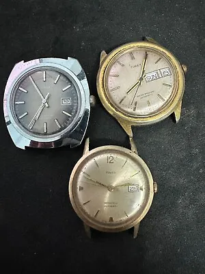 3 X Timex Vintage Automatic Wristwatch Watch For Parts • $80
