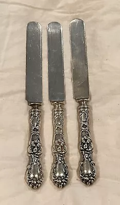 Antique 1835 R Wallace 14 DWT Silverplate Knives - Floral Pattern - Set Of 4 • $45