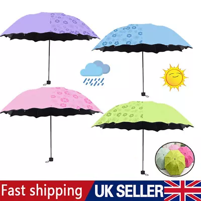 Women Colors Changing Umbrella Sun/Rain Protection Folding Anti-UV Parasol NEW • £5.99