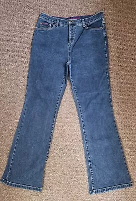 M&S Per Una Women's Jeans Size UK12 Wide Legged Jeans Dark Blue Casual Wear (D1) • £10