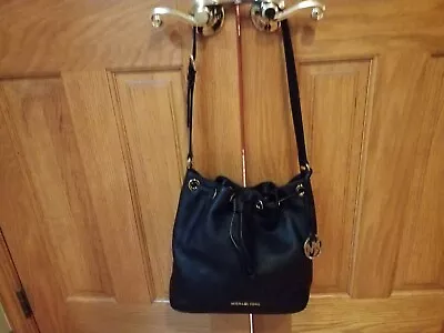 Michael Kors Drawstring Bag Black Pebbled Leather Handbag/Tote • $50