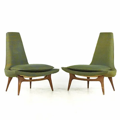 Karpen Of California Mid Century Slipper Chair - Pair • $8347