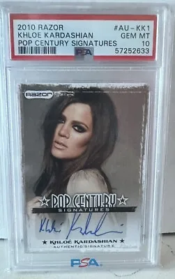 2010 Razor Pop Century Signatures AU-KK1 Khloe Kardashian Auto PSA 10 Gem Mint • $619.42