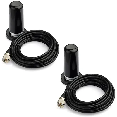 2X VHF/UHFNMO Antenna + Magnetic Base Mount With 5M Cable For Car Mobile Radio • $44.99