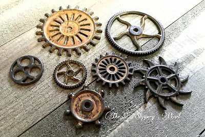 Clock Gears Clock Parts Rusty Metal Gears Steampunk Gears Assorted Gears • $10.50