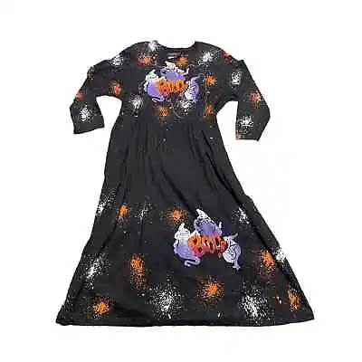 LA Artwear Vintage Halloween Dress Made In USA Painted Glitter RARE Size XL • $34.99