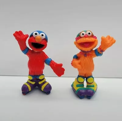 Fisher Price Sesame Street Figures Elmo & Zoey Skating PVC Toys Cake Topper 2.5  • $7.55