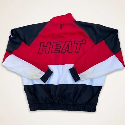 Vintage 90s Miami Heat Pro Player Color Block Windbreaker Jacket Size XL • $29.95