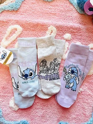 Disney Stitch Women's 3 Pairs Trainers Socks UK 4-8 Shoe Liners Novelty Socks • £6.25