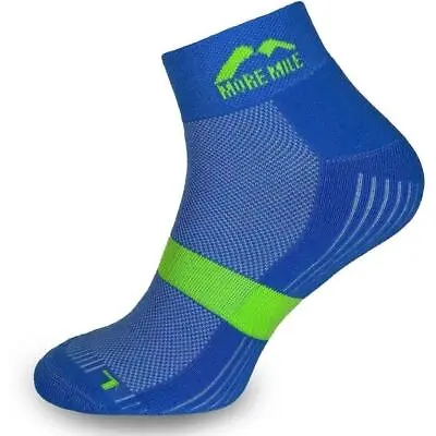 More Mile Mens Preventer Running Socks Blue Double Layer Cushioned Trainer Sock • £2.90