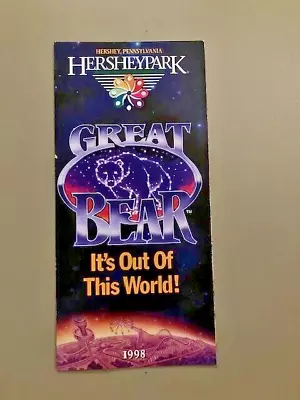 1998 Hersheypark Amusement Park Brochure Guide Roller Coaster Chocolate Wildcat • $5.99